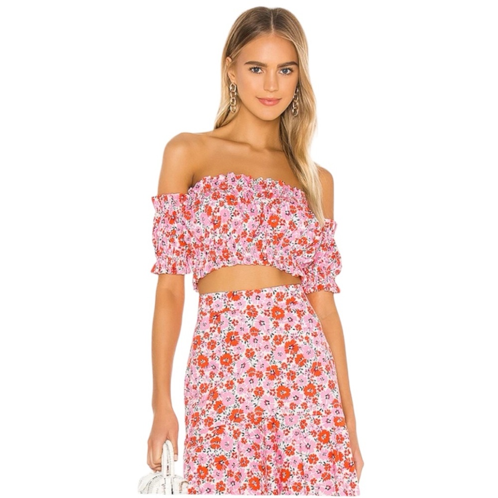 YUMI KIM cruise set top and skirt, groovy sunshine, size small, revolve set